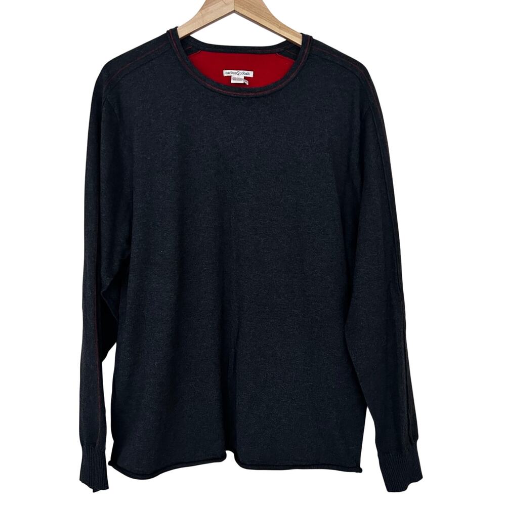 Carbon 2 Cobalt Gray Cashmere Blend Sweater Sz XL